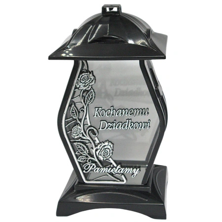 Znicz diament dla dziadka na pomnik LG42 dzień dziadka czarno srebrny