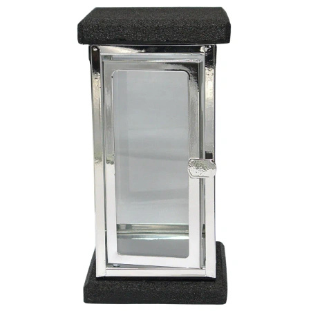 Znicz żywiczny LK25 metalowa kapliczka srebrna na pomnik kamienny