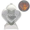 Biały znicz dla taty serce duże biało srebrne na grób artystyczne LL87