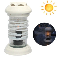 Znicz Ceramiczny Rura Decor Biały Połysk Szkło LC11 z wkładem solarnym