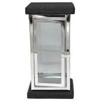 Znicz żywiczny LK25 metalowa kapliczka srebrna na pomnik kamienny