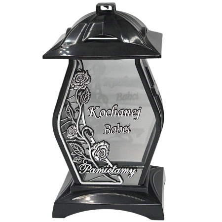 Znicz diament dla babci czarno srebrny LG42 na pomnik dzień babci