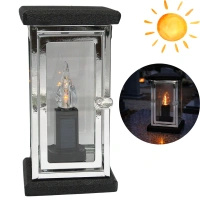 Znicz żywiczny LK25 metalowa kapliczka srebrna na pomnik kamienny