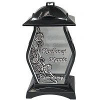 Znicz diament dla mamy czarno srebrny róża LG42 wyjątkowy na pomnik