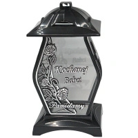 Znicz diament dla babci czarno srebrny LG42 na pomnik dzień babci