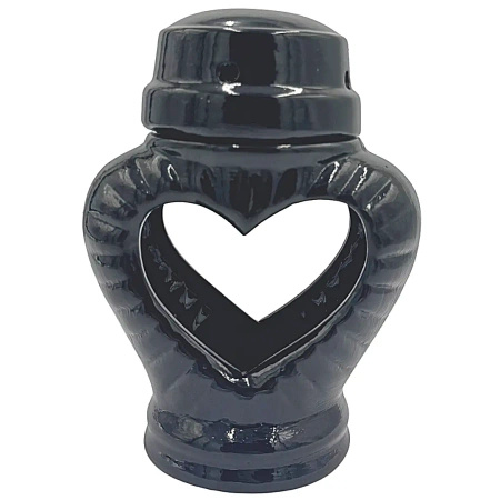 Znicz ceramiczny na grób serce małe zc27 czarny połysk wysoka jakość