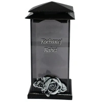 Znicz żywiczny ciężki szklany dla babci LK17 kochanej babci srebro kamienny