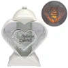Duży znicz dla dziadków serce biało srebrne nowoczesne na grób LL87