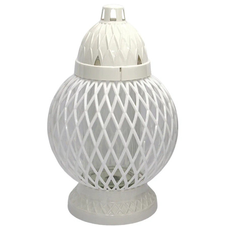 Znicz Glass Hit Kula Karo Duza Biała LG47