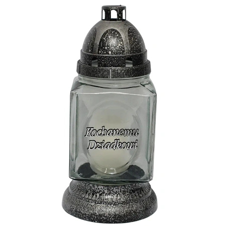 Znicz dla Dziadka srebrny tradycyjny z wkładem na pomnik L34 dziadkowi