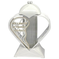 Znicz Serce Napis biało zloty LG58