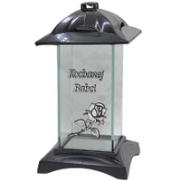 Znicz Prosty z Dedykacją Kochanej Babci Czarno Srebrny Wyjątkowy LL71