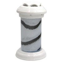 Znicz Ceramiczny Lampion Przyciemniany Rura Mała Biały Galaxy LC11