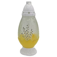 Znicz Wielkanocny Jajko Żółto-Białe Duże Bazie Szklany LS22R