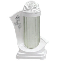 Znicz Wstęga Róża Biało Srebrny LL86