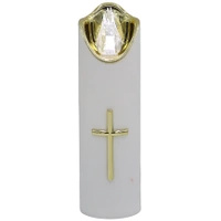 Cortina Świeca Led Rico Biało Złota Decor 17,5 cm Biała C60