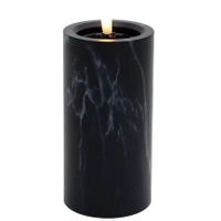 Cortina Świeca LED Marmur Efekt Wosku 7,5x15 cm Czarna C63