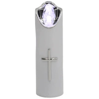 Cortina Świeca Wkład do Zniczy Led Rico 17,5cm Srebrny Krzyż Biały C60