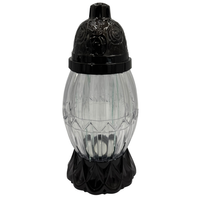 Znicz Lampion Glamour 7 Czarno-Jasny Róże Plastik Tradycyjny LG29