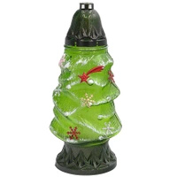 Lampion Choinka Zielona Świąteczna na Grób Aplikacje Zdobiona  LS26