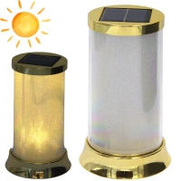 Znicz solarny WP63 lampion LED złoty kryształowy efekt 2 tryby