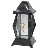 Znicz Verso Czarno Złoty Wysoki Połysk Elegancki Krzyż Serce LL66