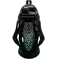 Duży Znicz artystyczny czarno srebrny LG62 na cmentarz szkło nowoczesny 