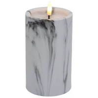 Cortina Świeca LED Marmur Efekt Wosku 9x15 cm Szara Biała C66