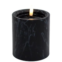 Cortina Świeca LED Marmur Efekt Wosku 9x10 cm Czarna C64