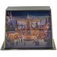 Lampion Panorama Znicz Szklany Świąteczny Choinka na Wkład Led Duży LL77