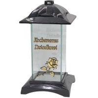 Znicz Prosty z Dedykacją Kochanemu Dziadkowi Czarno Złoty Wyjątkowy LL71