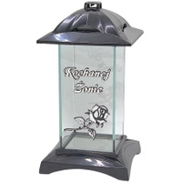 Znicz Prosty z Dedykacją Kochanej Żonie Czarno Srebrny Wyjątkowy LL71