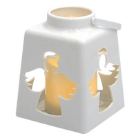 Lampion Roraty Anioł Biały  Lampionik Ozdobny do Domu na Cmentarz C82