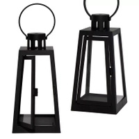 Lampion Latarenka Stożek Czarna z Uchwytem Drzwiczki Cortina C50