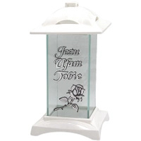  Znicz Prosty z Dedykacją Jezu Ufam Tobie Biało Srebrny Wyjątkowy LL71