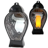 Znicz Duży Stabilny Czarno-Srebrny Ażurowe Boki Piękne Zdobienia LG51