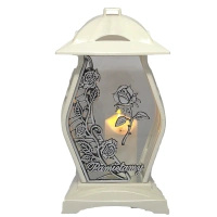 Znicz artystyczny lampion diament lg61 biały srebrny elegancki trwały