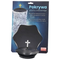 Pokrywa na wazon czarna, krzyż srebrny
