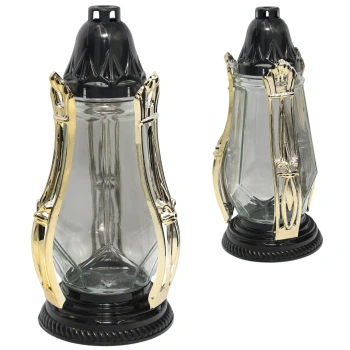 Znicz artystyczny LG69 metalizowany czarno złoty na wkład nowoczesny