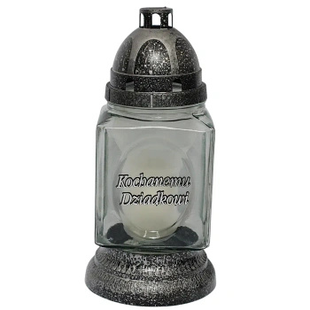 Znicz dla Dziadka srebrny tradycyjny z wkładem na pomnik L34 dziadkowi