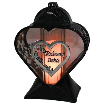 Znicz serce dla babci czarno srebrne wyjątkowe na pomnik dzień babci