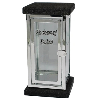 Znicz żywiczny dla babci metal srebro ciężki dzień babci wyjątkowy LK25