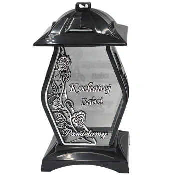 Znicz diament dla babci czarno srebrny LG42 na pomnik dzień babci