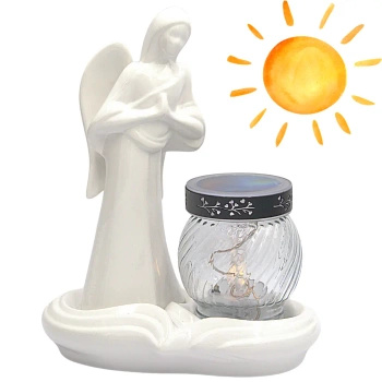 Znicz Solarny Ceramiczny Anioł LC16 