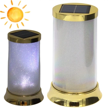 Znicz Solarny Biały Złoty Zimny WP63