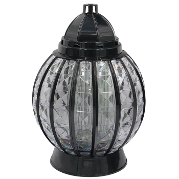 Duży Znicz Kula na pomnik Artystyczny Czarne zdobienia szkło LG57