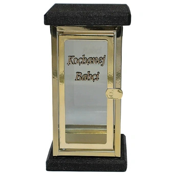 Znicz żywiczny metal kapliczka dla babci złota na pomnik dzień babci LK25