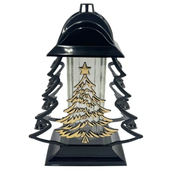 Znicz Bożenarodzeniowy LS89 choinka czarno złota świąteczny duży