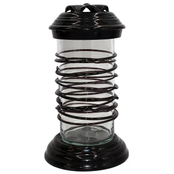 Znicz ceramiczny duży rura LC22 wysoki czarny szklany ciężki owijka