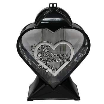 Duży znicz dla dziadka serce srebrne LL87 Dzień dziadka kochanemu dziadkowi